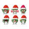 Santa Claus emoticons with green love twirl candy cartoon character