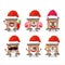 Santa Claus emoticons with house fireplaces cartoon character