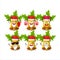 Santa Claus emoticons with jingle christmas bells cartoon character