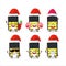 Santa Claus emoticons with medium battery cartoon character