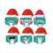 Santa Claus emoticons with mini lugage cartoon character