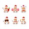 Santa Claus emoticons with orange traffic cone cartoon character