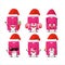 Santa Claus emoticons with pink lugage cartoon character