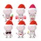 Santa Claus emoticons with puffball cartoon character