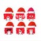 Santa Claus emoticons with red christmas envelopes cartoon character