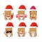 Santa Claus emoticons with rounded wood cutting cartoon character