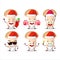 Santa Claus emoticons with slice enokitake cartoon character