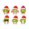 Santa Claus emoticons with slice of kiwi cartoon character
