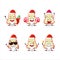 Santa Claus emoticons with slice of watter apple cartoon character