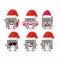 Santa Claus emoticons with among us button task cartoon character