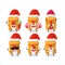 Santa Claus emoticons with yellow lugage cartoon character