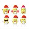 Santa Claus emoticons with yellow magic potion cartoon character