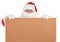 Santa claus and empty bulletin board - close-up