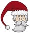 Santa Claus` Face with Fur Cap for Xmas Celebration, Vector Illustration