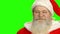 Santa Claus face, green screen.