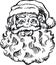 Santa Claus Face and Head Cartoon Vector Illustration