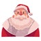 Santa Claus face, upset, confused facial expression