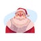 Santa Claus face, upset, confused facial expression