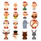 Santa Claus family wife, kids vector avatars