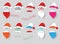 Santa Claus fashion hipster style set icons. Santa hats, moustache and beards, glasses. Christmas elements for your festive design