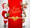 Santa Claus Father Christmas And Reindeer Sign