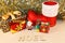 Santa Claus figurine and gifts