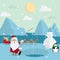 Santa claus fishing relax Outdoors in winter