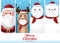 Santa Claus and the gang wearing mask on blue squares background