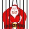 Santa Claus gangster. Christmas in prison. Window in prison with