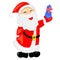 Santa claus with gift. illustration