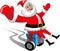 Santa Claus Gift Xmas Isolated Wheels Travelling