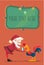 Santa Claus gives presents rooster. Christmas vector illustration. The symbol of the new year 2017. Cartoon characters