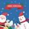 Santa Claus is glad There are many gifts and snowballs in the snow with Christmas message.