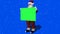 Santa claus with green sign and snowfall - green blue screen effect