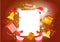 Santa Claus Hands Empry Paper Sheet Merry Christmas Happy New Year Wish List