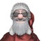 santa claus is happy and smiling and wearing sunglass