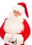 Santa Claus has a Great Beautiful Beard on the White Background