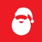 Santa claus hat beard flat icon design vector