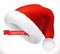 Santa Claus hat. Christmas 3d realistic vector icon