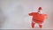 Santa Claus having fun making funny dancing moves on a white background. 4K.