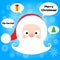 Santa Claus Head and Speech Bubbles