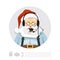 Santa Claus With Headset Vector Character