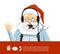 Santa Claus With Headset Vector Character