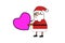 Santa Claus with a heart. Fulfillment of desire. Love. Dream. Color illustration