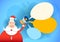 Santa Claus Hold Megaphone Empty Copy Space Happy New Year Holiday Merry Christmas