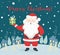 Santa Claus hold something scandinavian card. Christmas and New year character