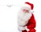 Santa Claus holding Banner