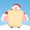 Santa Claus holding classic paper