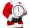 Santa Claus holding a clock