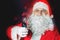 Santa Claus holding Cola fresh beverage, Cristmas holiday